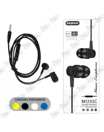 🔊Casque Audio Filaire CB-3 Stéréo - Son Haute Qualité, Jack 3.5mm & Micro