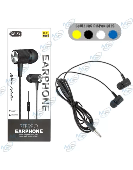 🎧Écouteurs Filaires CB-51 - Super Bass, Hi-Fi, Câble Tressé, Jack 3.5mm