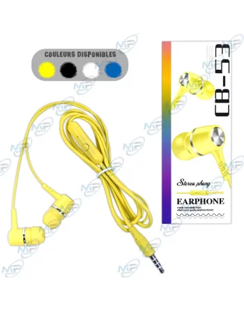 🔊Écouteurs Filaires CB-53 Stéréo Métalliques - Jack 3.5mm & Micro