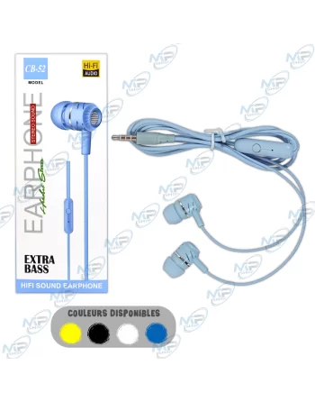 🔊Écouteurs Filaire CB-52 - Hi-Fi Audio, Extra Bass, Jack 3.5mm & Micro