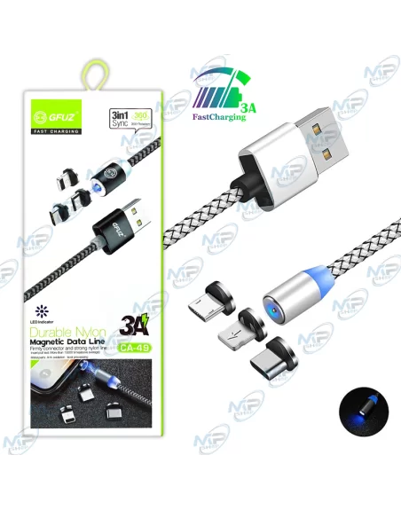 CABLE USB MAGNETIQUE 3EN1 3A