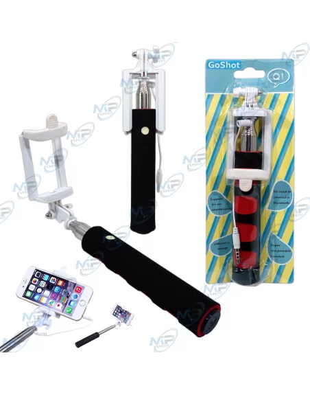 🤳 Perche Selfie Filaire 80cm : Plug & Play, Prise en Main Confortable