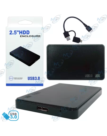 💾Boîtier HDD/SSD 2.5" USB 3.0 & Type-C Ultra-Rapide (SATA)