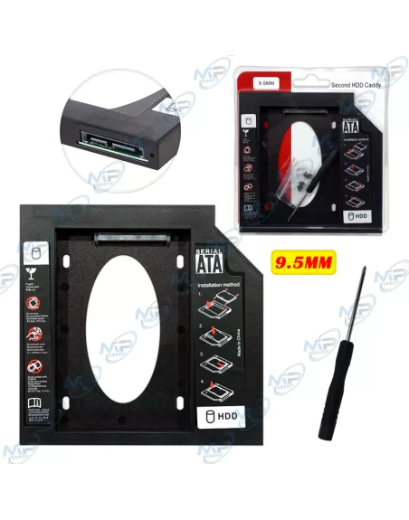 🚀Caddy disque dur SATA 9,5 mm pour ajouter un second stockage