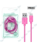 ⚡Câble Micro USB Rose 1M - Charge Rapide & Synchro - Design Fun et Vif