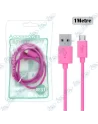 CABLE CHARGEUR ANDROID rose 1METRE