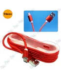 ⚡Câble USB Tressé Rouge 1M - Micro USB & Type-C - Anti-Nœud et Durable