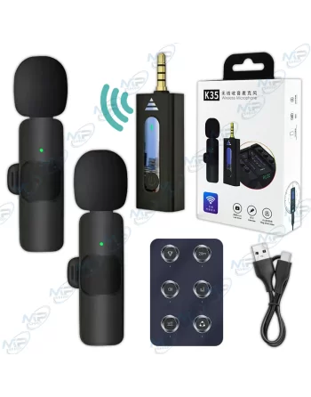 🎤🎤Double Micro Sans Fil K35 Jack | Kit Interview Caméra DSLR & Mixeur | Duo Audio