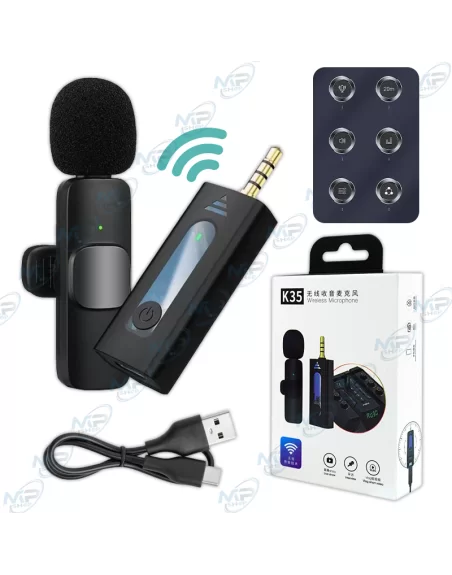 🎤Micro Cravate Sans Fil K35 Jack 3.5mm | Interview, Vlogging, Caméra Pro