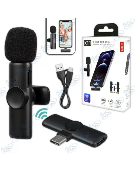 🎤Micro Cravate Sans Fil K11 Type-C | Vlogging, Interview, Live Mobile