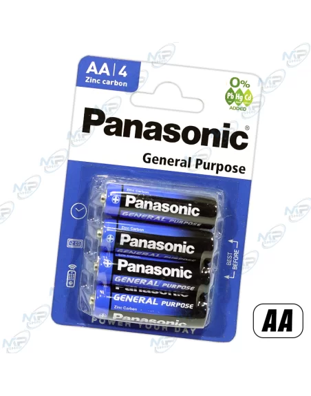 🔋Piles AA Panasonic Zinc Carbone (x4) | Usage Général & Fiable
