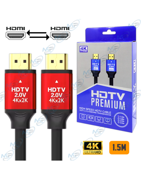 CABLE HDMI 1.5 METRES 4K HDTV 2.0V