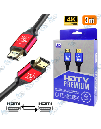 CABLE HDMI 3 METRES 4K HDTV 2.0V