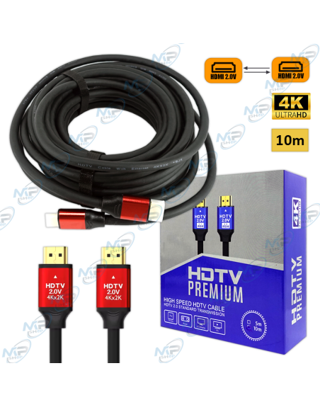 CABLE HDMI 10 METRES 4K HDTV 2.0V