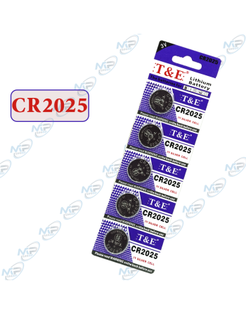 🔋Pile Lithium CR2025 T&E 3V (x5) | Haute Puissance & Durée