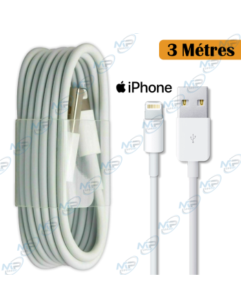 ⚡Câble Lightning iPhone 3M Extra Long | Charge et Synchronisation Rapides