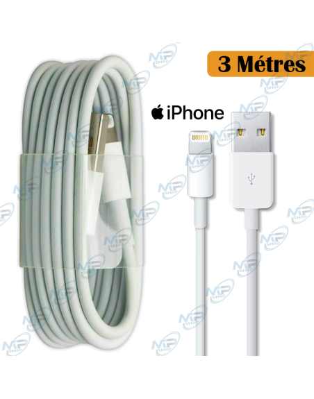 ⚡Câble Lightning iPhone 3M Extra Long | Charge et Synchronisation Rapides