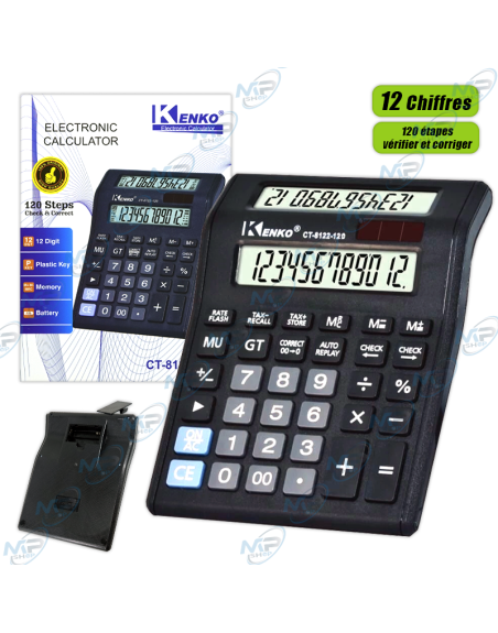 🔢KENKO CT-8122-120 | Calculatrice de Bureau | 12 Chiffres | Correction d'Erreur