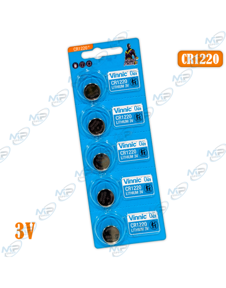 🔋Pile Lithium CR1220 Vinnic 3V (x5) | Durée de Vie Optimale