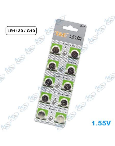 ⚡Pile Alcaline LR1130 (AG10/389) T&E 1.55V (x10) | Pack Fiabilité