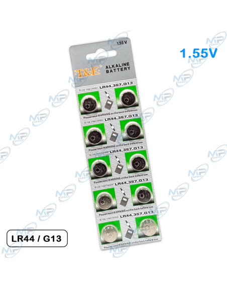 🔋Pile Alcaline LR44 (AG13/357) T&E 1.55V (x10) | Multi-usages