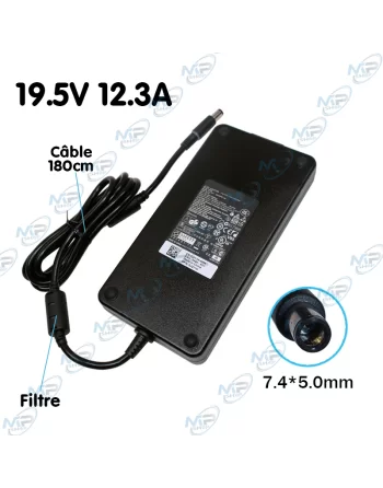 🔌Chargeur Dell Alienware 240W 19.5V 12.3A Embout 7.4x5.0mm Gaming
