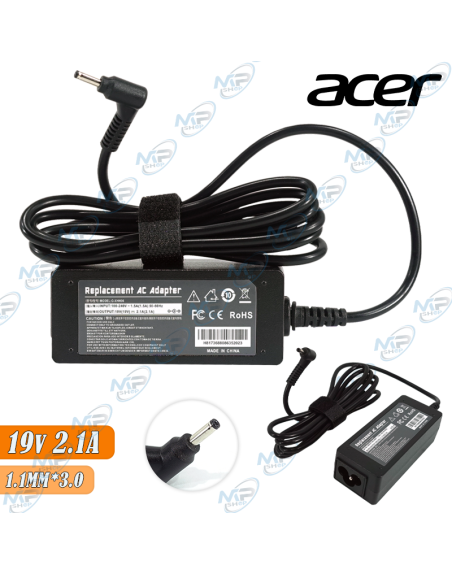 🔋Chargeur ACER 19V 2.1A (40W) Embout 1.1x3.0mm pour Netbook et Mini PC