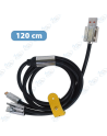 CABLE DE CHARGE EN METAL 3 EN 1 6A/120 W