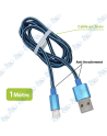 🚀Câble 2-en-1 Tressé 2.4A : Charge Rapide iPhone (Lightning) et Android (Micro USB)