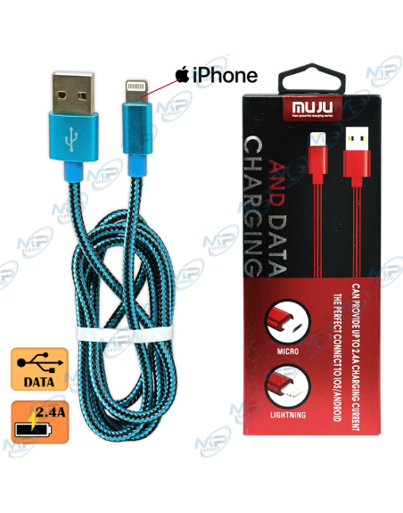 🚀Câble 2-en-1 Tressé 2.4A : Charge Rapide iPhone (Lightning) et Android (Micro USB)