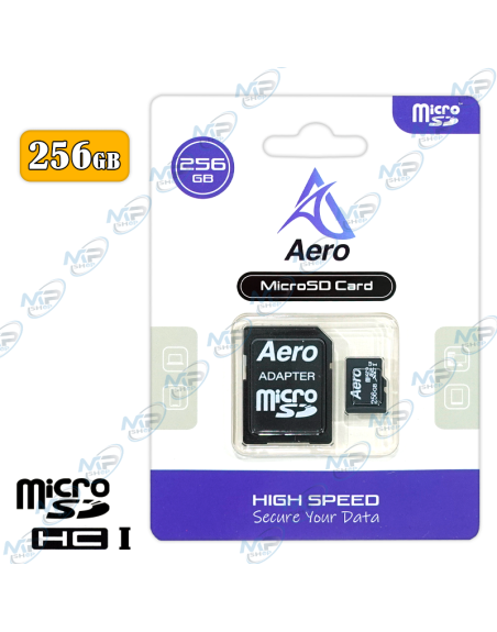 📸Carte Mémoire MicroSD AERO 256Go | Haute Vitesse UHS-I, Full HD & 4K (68 caractères