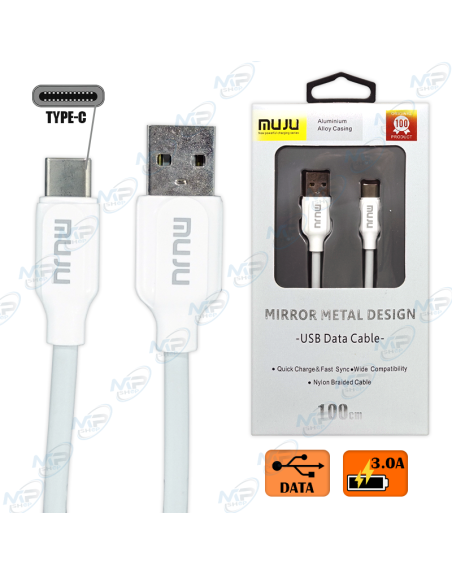 ⚡Câble USB-A vers Type-C MUJU 1M | Charge Rapide 3A & Synchro Haute Vitesse