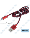 ⚡️Câble Data et Charge Rapide Micro-USB 1M Muju 2.4A - Tressé Rouge
