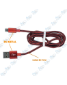 ⚡️Câble Data et Charge Rapide Micro-USB 1M Muju 2.4A - Tressé Rouge
