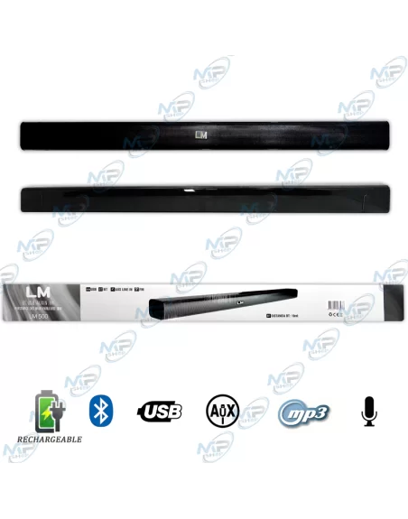 🔊Barre de Son Bluetooth LM 500 Rechargeable – USB, AUX, MP3, FM, Microphone Intégré