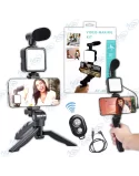 🎬Kit Vlogging Pro Smartphone AY-49 | Micro + LED + Trépied | Trousse Vidéo