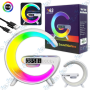 🌈Lampe Réveil G63 RGB - Chargeur Sans Fil, Bluetooth & Son
