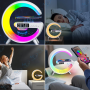 Lampe LED avec haut-parleur Bluetooth, chargeur sans fil et réveil