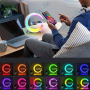 Lampe LED avec haut-parleur Bluetooth, chargeur sans fil et réveil