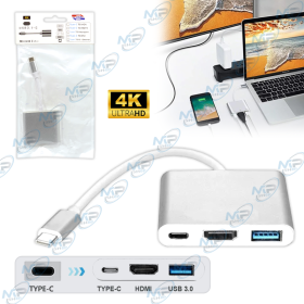 📺Adaptateur USB-C vers HDMI 4K - Hub 3-en-1 USB 3.0 & Charge PD