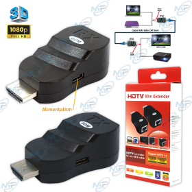 ADAPTATEUR HDMI 1080P VERS RJ45 60M