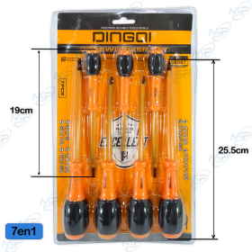 🛠️Kit Tournevis Dingqi 7-en-1 : Poignée Ergonomique & Lames Chrome Vanadium