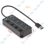 HUB USB 4 PORT USB 3.0 AVEC INTERRUPTEUR