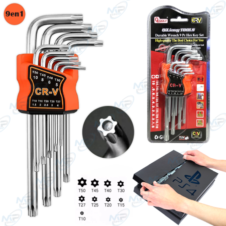 KIT D'OUTILS REPARATION 9 PCS EN FORME L