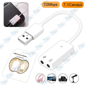 CARTE SON 7.1 USB AVEC CABLE