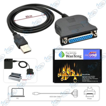 🖨️Adaptateur Câble USB vers Parallèle DB25 - Connectez Vos Imprimantes Anciennes à Votre PC