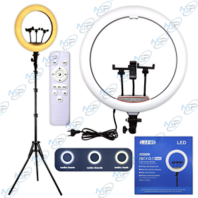 🌟Ring Light LED Pro 45cm & Triple Support Téléphone - Studio Vidéo