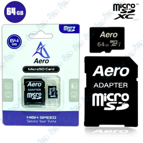 Carte Mémoire AERO High Speed 64GB (MicroSD) 💾MicroSD AERO 64GB High Speed XC I Class 10 - Sécurisez Vos Données