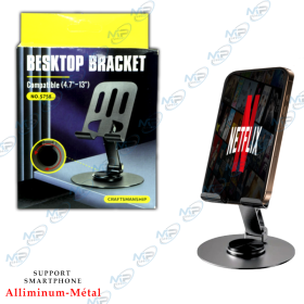 🔄Support de Bureau Métal Rotatif Pliable pour Smartphone & Tablette (4" à 13")