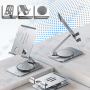 🔄Support de Bureau Métal Rotatif Pliable pour Smartphone & Tablette (4" à 13")